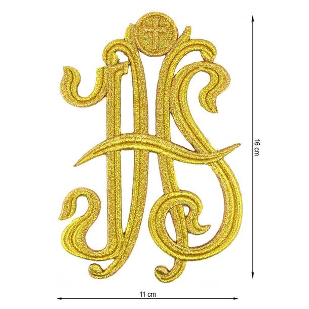 Aplicación bordada para coser JHS 11x16cm. Oro