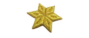 Aplicación bordada para coser estrella 6 puntas 3x3cm. Oro