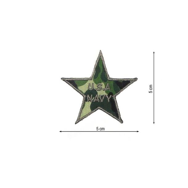 Parche termoadhesivo 50x50mm bordado Estrella camuflaje