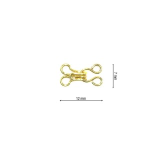 Corchetes dorados para cierre 12 unidades. 12x7mm