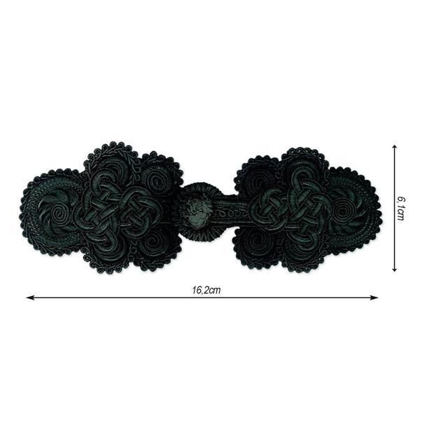 Alamar soutache pasamanería negro. 16x6cm