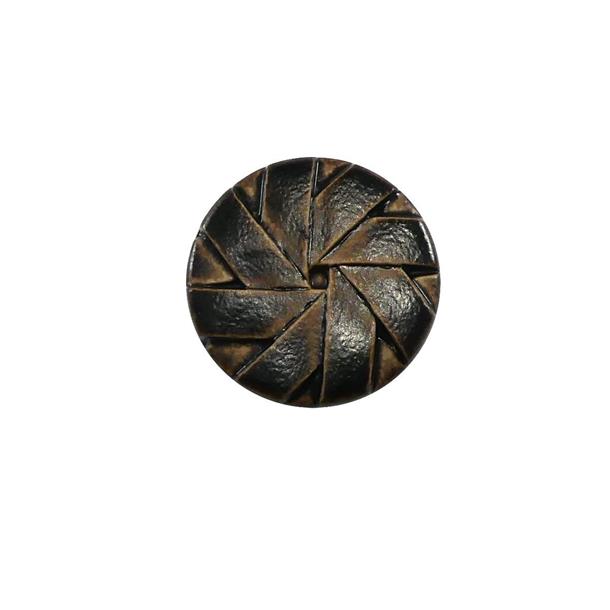 Botón de imi-cuero diseño de aspa marrón