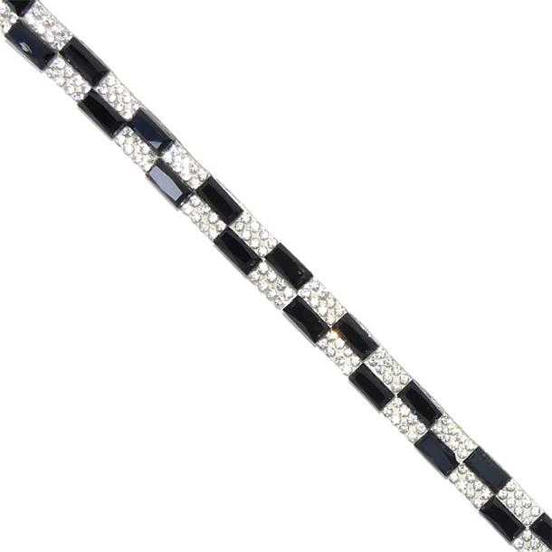 Galón termo cristal negro y strass. 40cm