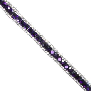 Galón termo cristal púrpura y strass. 40cm