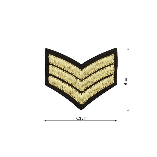 Parche termoadhesivo 63x50mm bordado galón militar