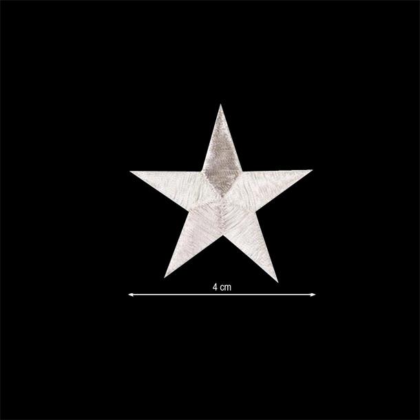Estrella bordada termoadhesiva 4cm. Oro y plata