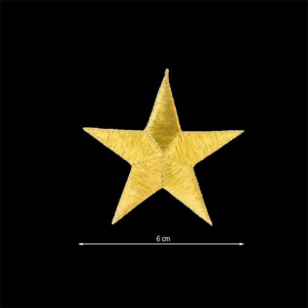 Estrella bordada termoadhesiva 6cm. Oro y plata