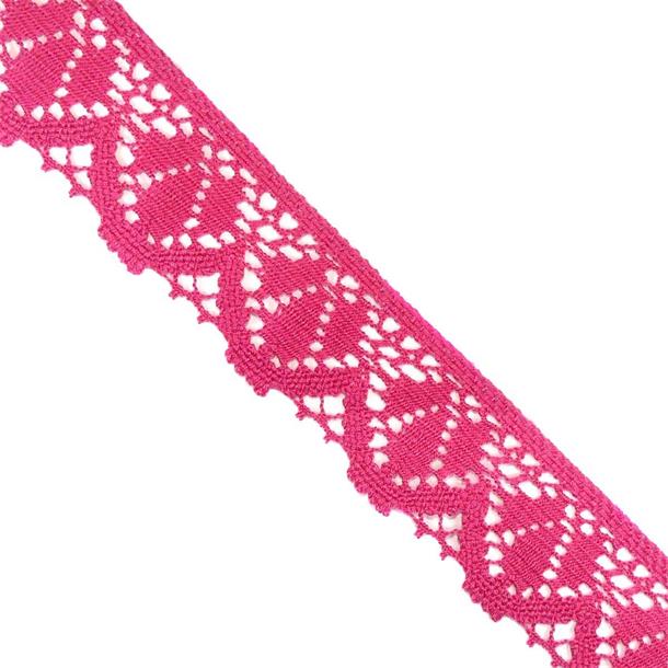 Puntilla de bolillo 4,5cm. Rosa y fuxia