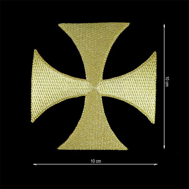 Montaña Kilauea amante espectro Aplicación bordada termo dorada 10x10cm. Cruz Templario