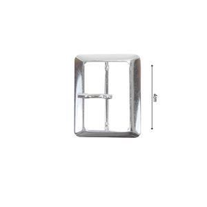 Hebilla metálica rectangular plata 4cm