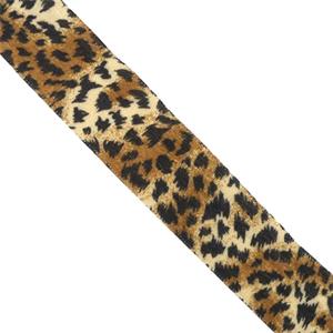 Cinta de terciopelo estampado leopardo 38mm. Marrón