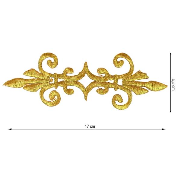 Aplicación bordada termo 17x5,5cm. Doble lanza