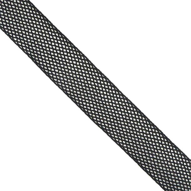 Malla elástica calada negra de 3cm
