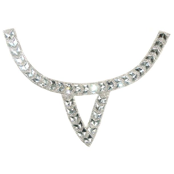 Aplique cuello con pico termoadhesivo strass