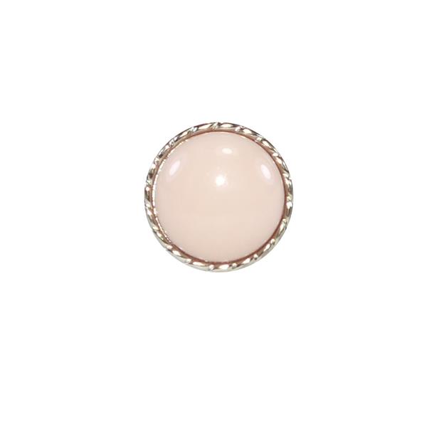Botón de perla con aro metalizado. Varios tamaños y colores