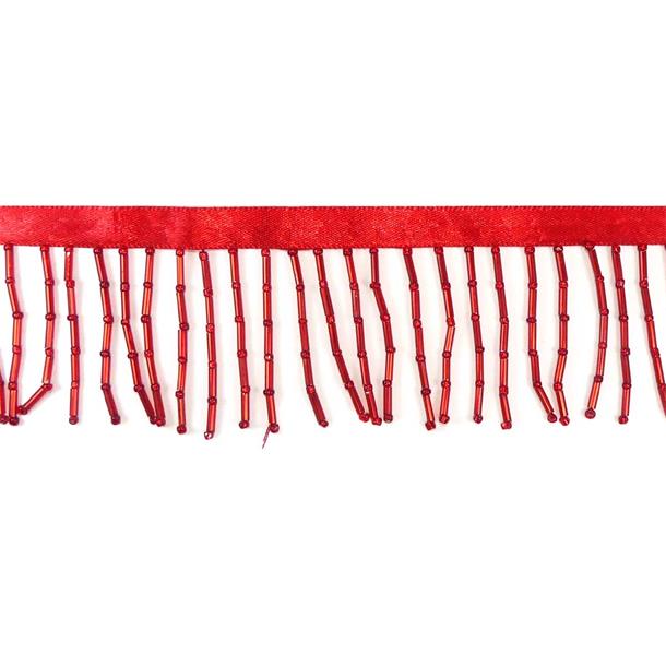 Fleco rocalla y canutillo rojo 5cm