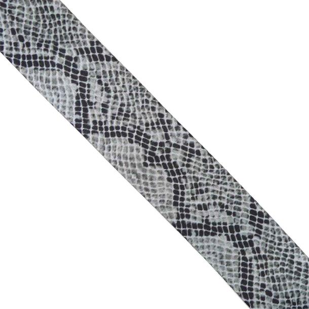 Cinta elástica con estampado serpiente gris 4cm