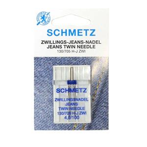 Aguja máquina coser gemela 100, jeans. 4mm separación