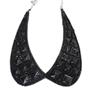 Cuello collar con tupis y cuadros. Negro