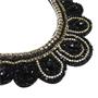 Cuello collar con strass, tupis y cadena. Negro y oro