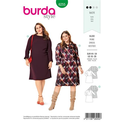 Patrón vestido talla grande mujer 6255
