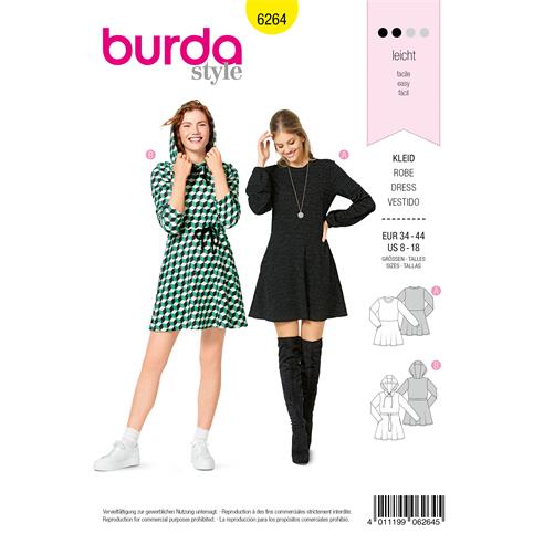 Patrón para vestido con manga larga 6264 Patrón para vestido con manga larga 6264