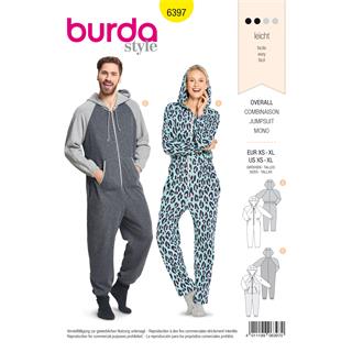 Patrón mono pijama adulto con capucha 6397