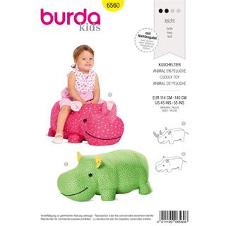 Patrón peluche rinoceronte para bebé 6560