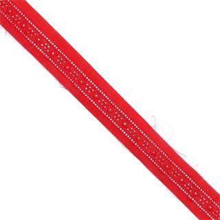 Entredós bordado 2,3cm rojo