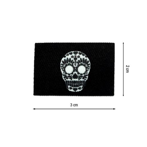 Parche termo calavera blanca 3x2cm para mascarilla