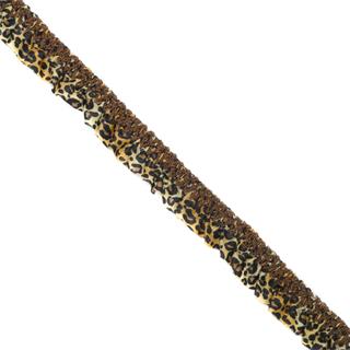 Fruncido elástico estampado leopardo 1,8cm