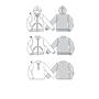Patrón para varias chaquetas o sudaderas hombre 7734