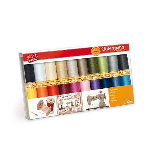 Kit de hilos para coser de algodón. 20 bobinas