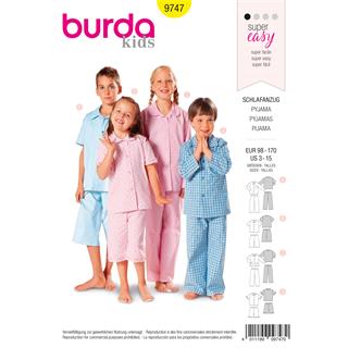 Patrón para pijamas variados infantiles 9747