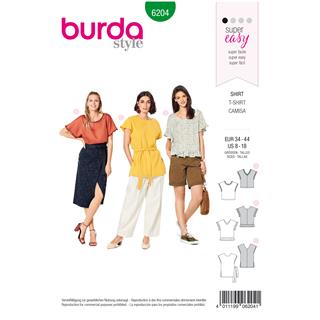 Patrón para tres blusas mujer con manga ancha 6204