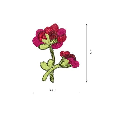 Parche termo 2 flores 7x5,5cm. Varios colores