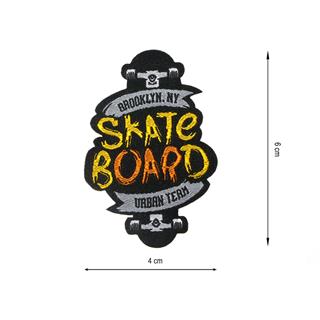 Parche termoadhesivo tejido Skate Board 6x4cm