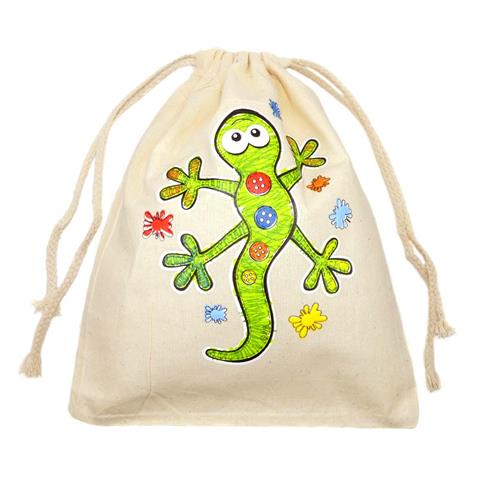 Bolsa para merienda dibujo salamandra y botones