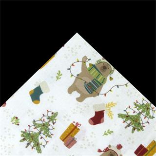 Tela popelín diseño osos Navidad 50x45cm