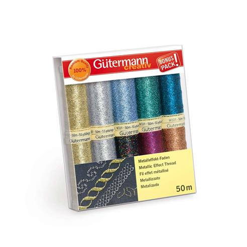 Kit de hilos para coser Gütermann en colores metalizados
