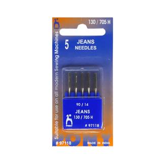 Aguja máquina de coser para vaqueros nº90 y talón plano