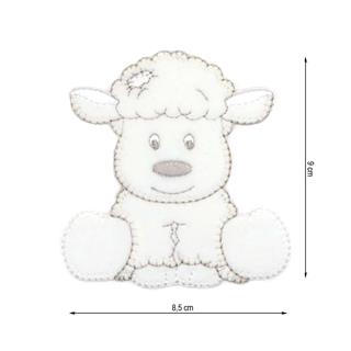 Parche termo 85x90mm bordado oveja polar grande