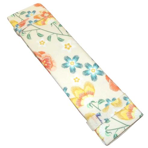 Estuche porta agujas desplegable flores lino