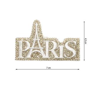 Parche termo gliter Paris oro 70x45mm