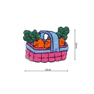 Parche termo bordado cesta zanahorias