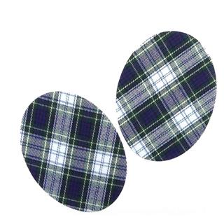 Rodilleras mini para niño termo cuadro escocés. Azul, verde y blanco