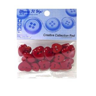 Kit 25 botones corazones tamaños variados