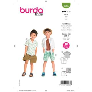 Patrón para camisa y pantalón corto 4-9 años 9285