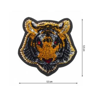 Parche termo cabeza tigre terciopelo 55x55mm