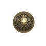 Botón metálico con escudo suizo. Oro viejo